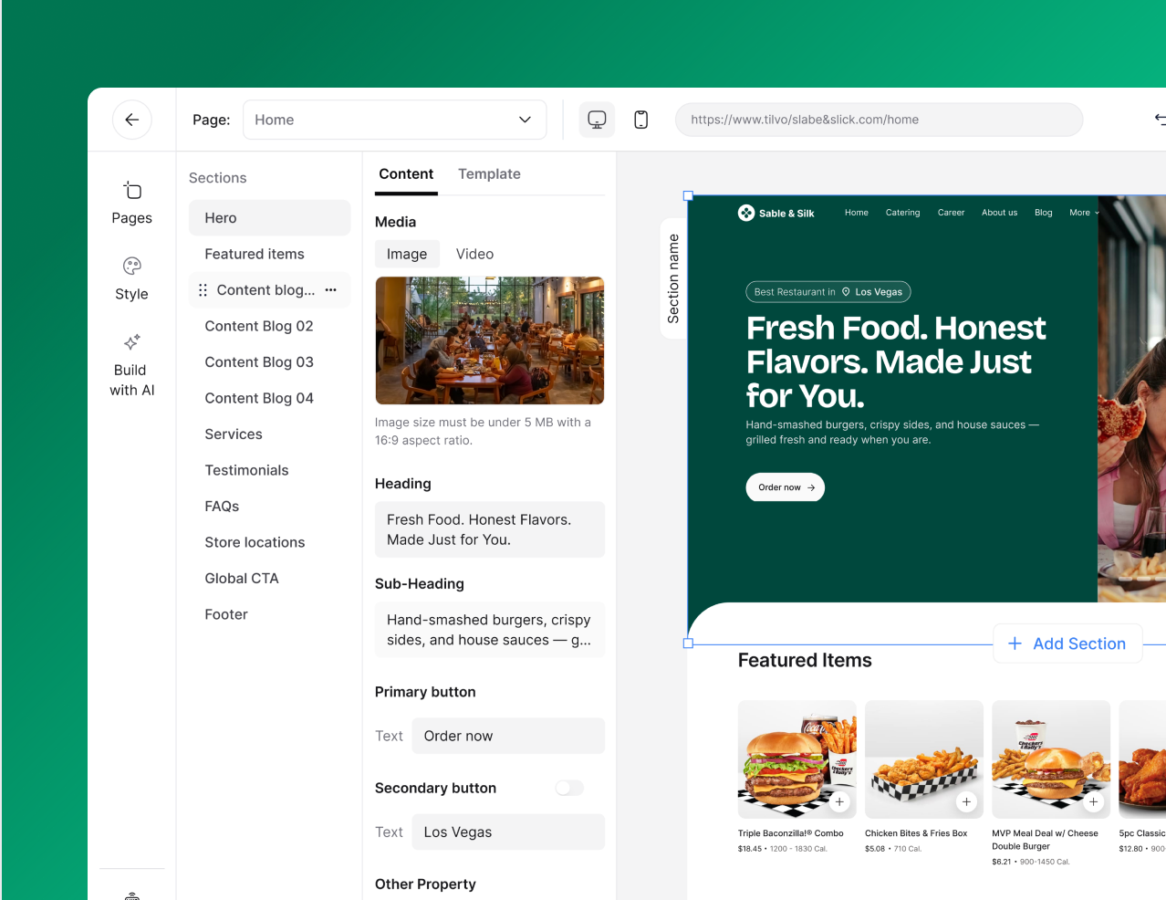 Local restaurant storefront and online discovery