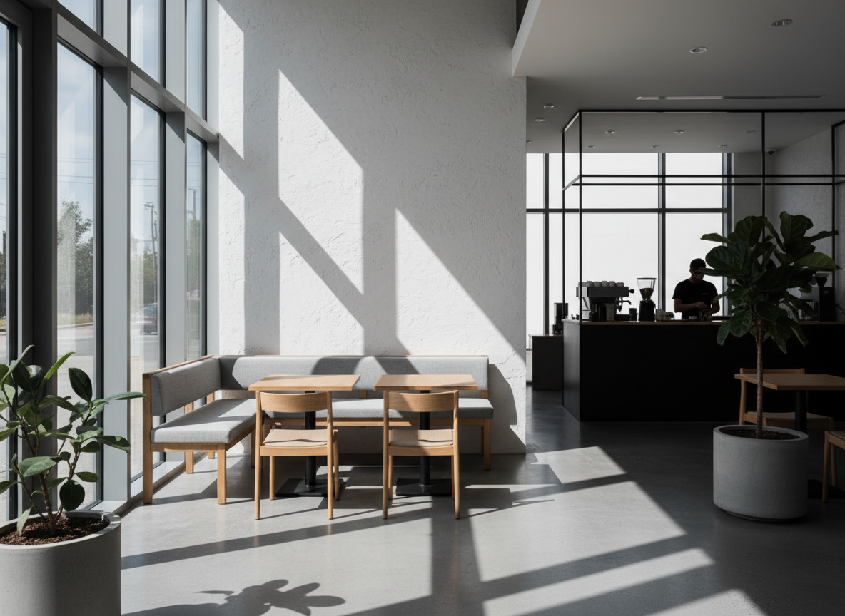 Abstract curved architectural detail in warm light