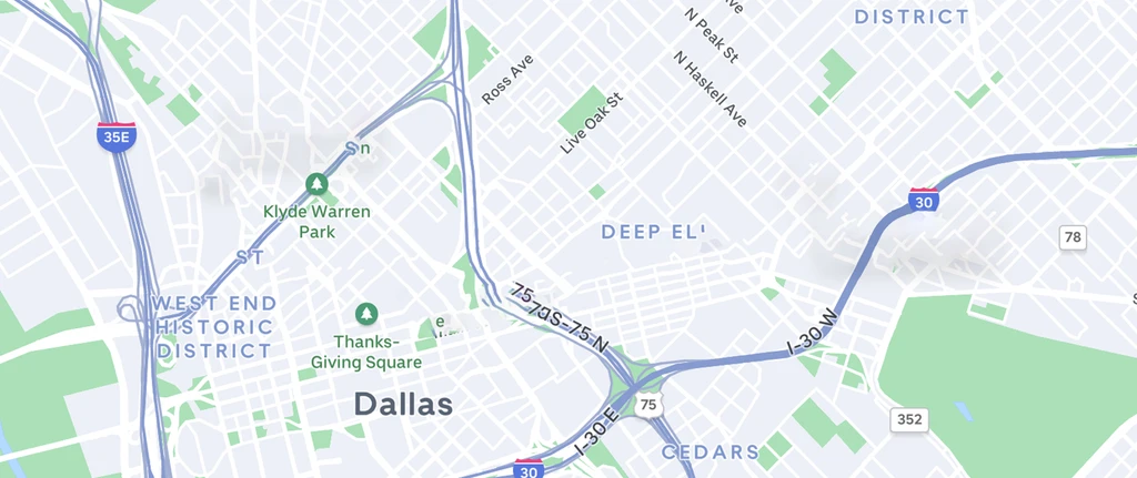 Illustrative delivery route from the restaurant to the guest